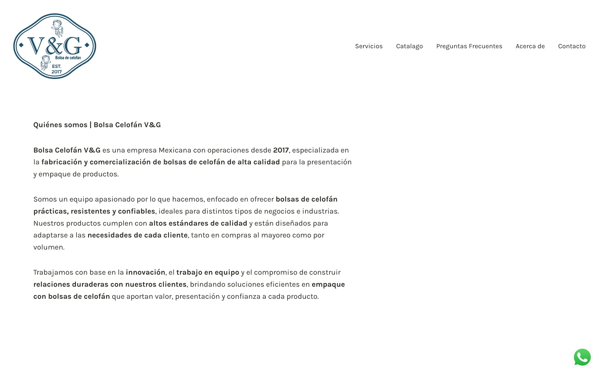 Página de inicio de bolsacelofanvg.com